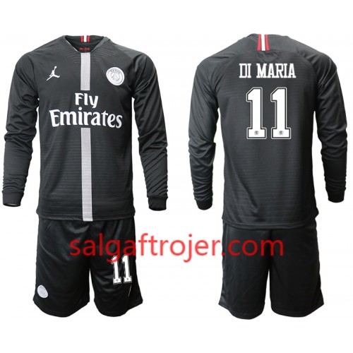 Paris Saint-Germain Fodboldtrøjer DI MARIA 11 Jodan Sort Børn 3. sæt 2018/19 Langærmet Paris Saint-Germain Fodboldtrøjer DI MARIA 11 Jodan Sort Børn 3. sæt 2018/19 Langærmet